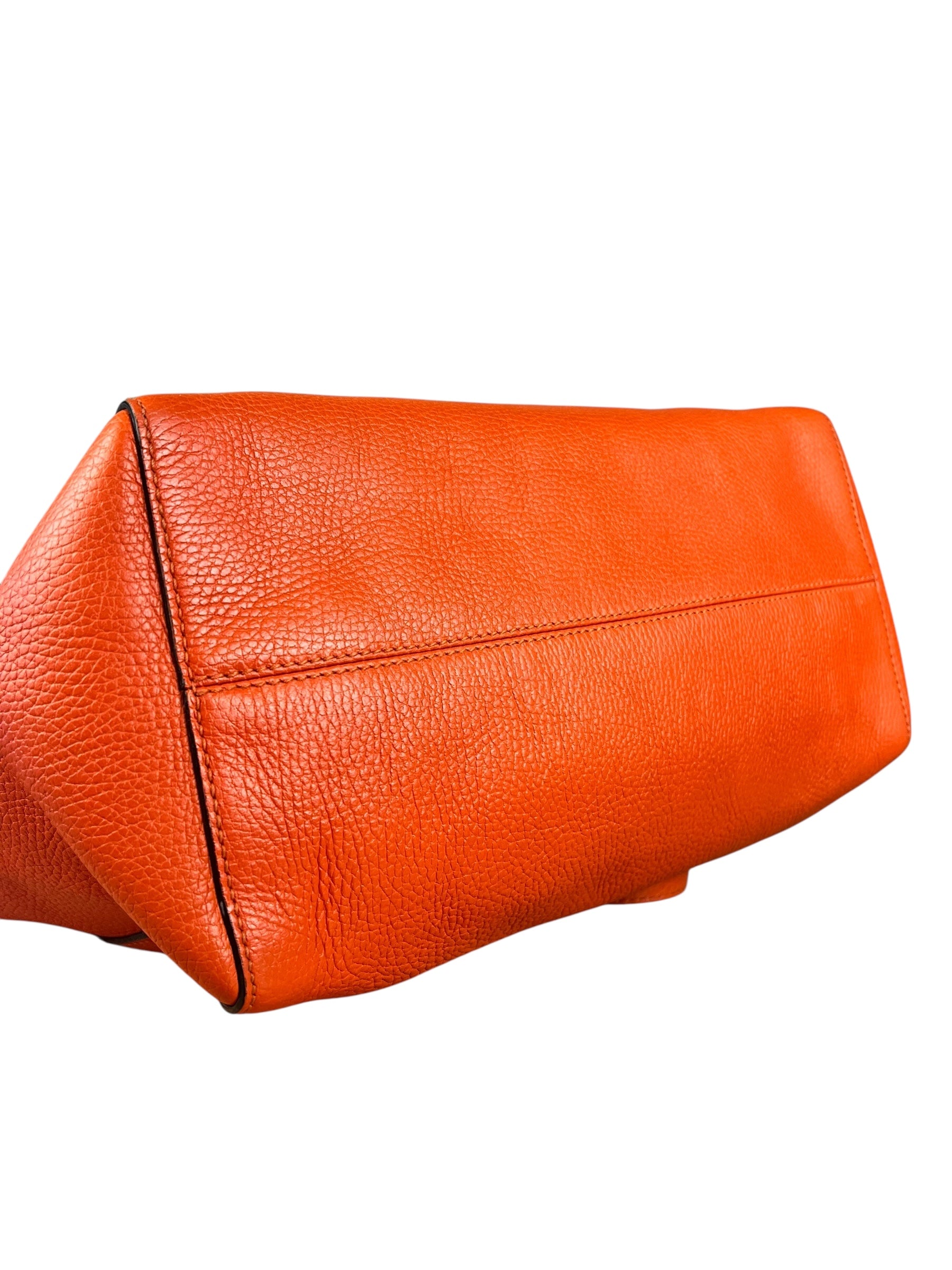 Gucci Orange Pebble Leather Swing Medium Tote