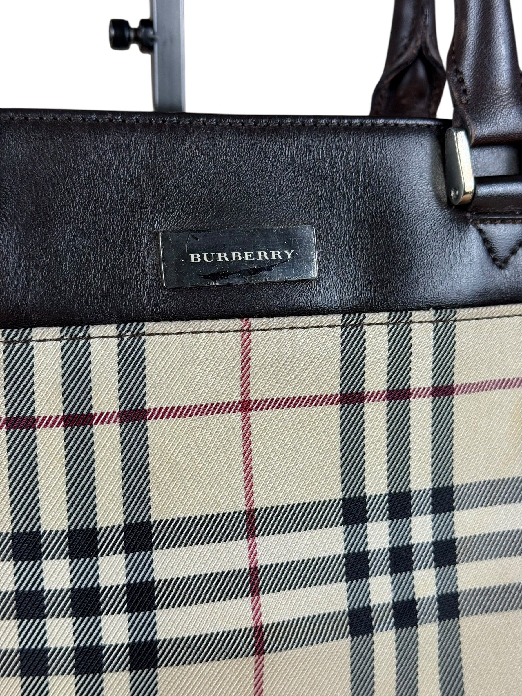 Burberry Nova Check Canvas Tote Bag
