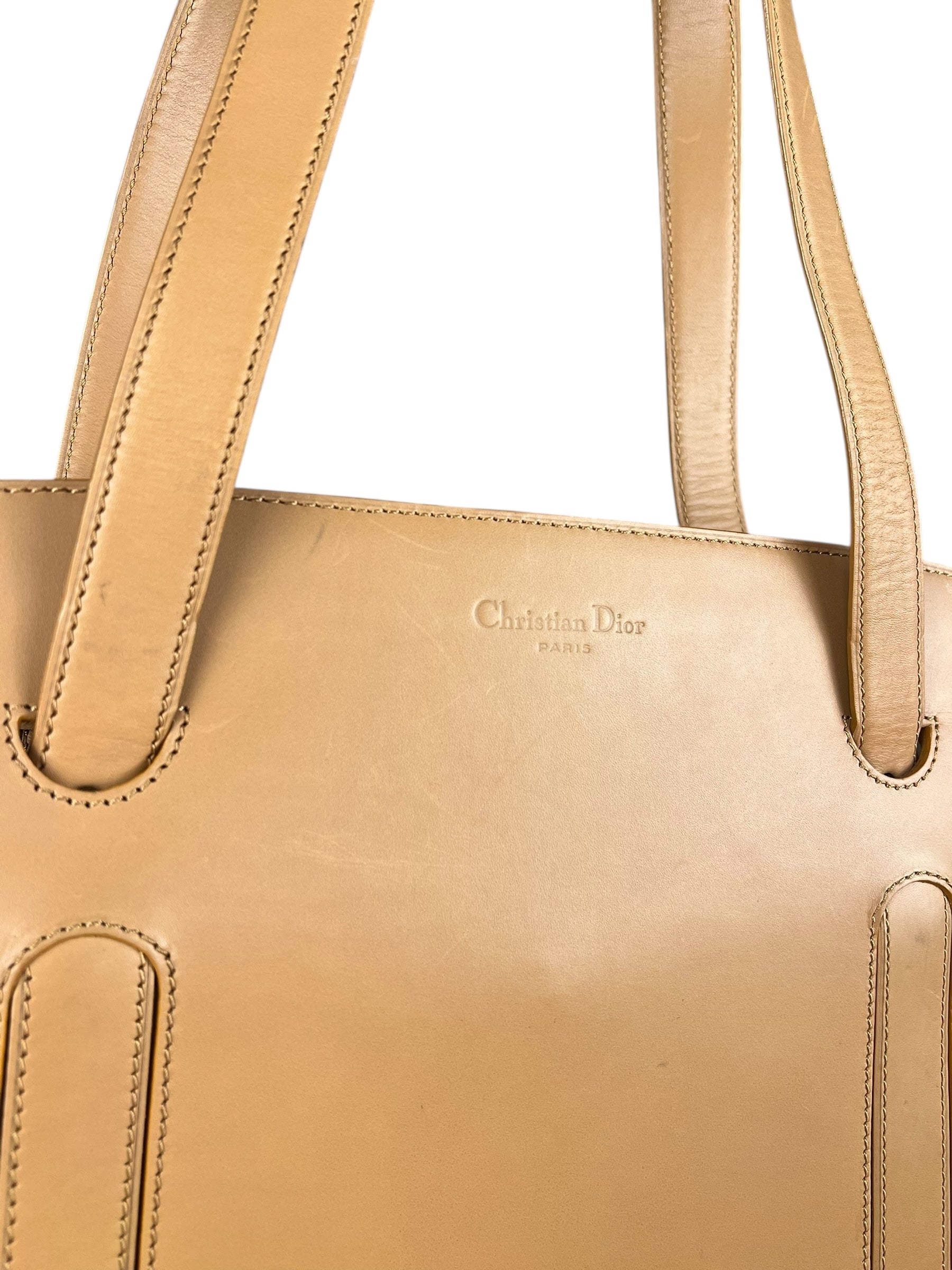 Dior Brown Leather Shoulder Tote