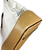 Prada Vintage White/Brown Top Handle Bag