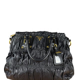 Prada Nappa Leather Ruffle Hobo Shoulder Bag