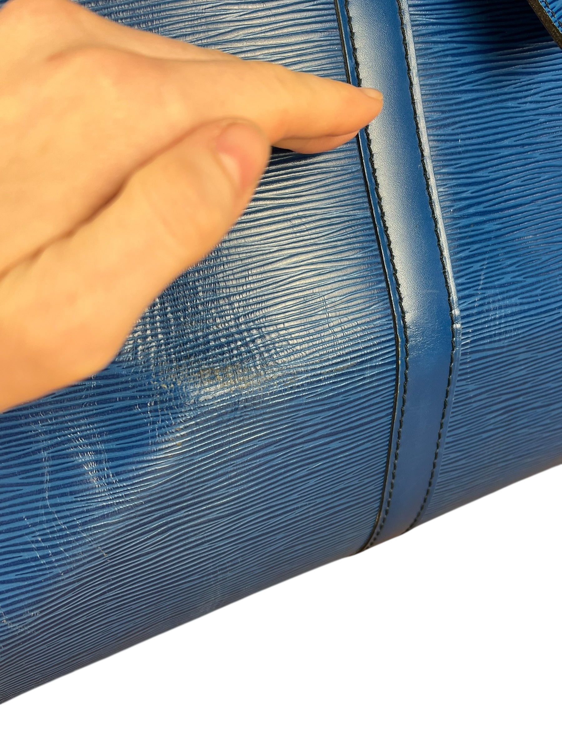 Louis Vuitton Blue Epi Keepall 55