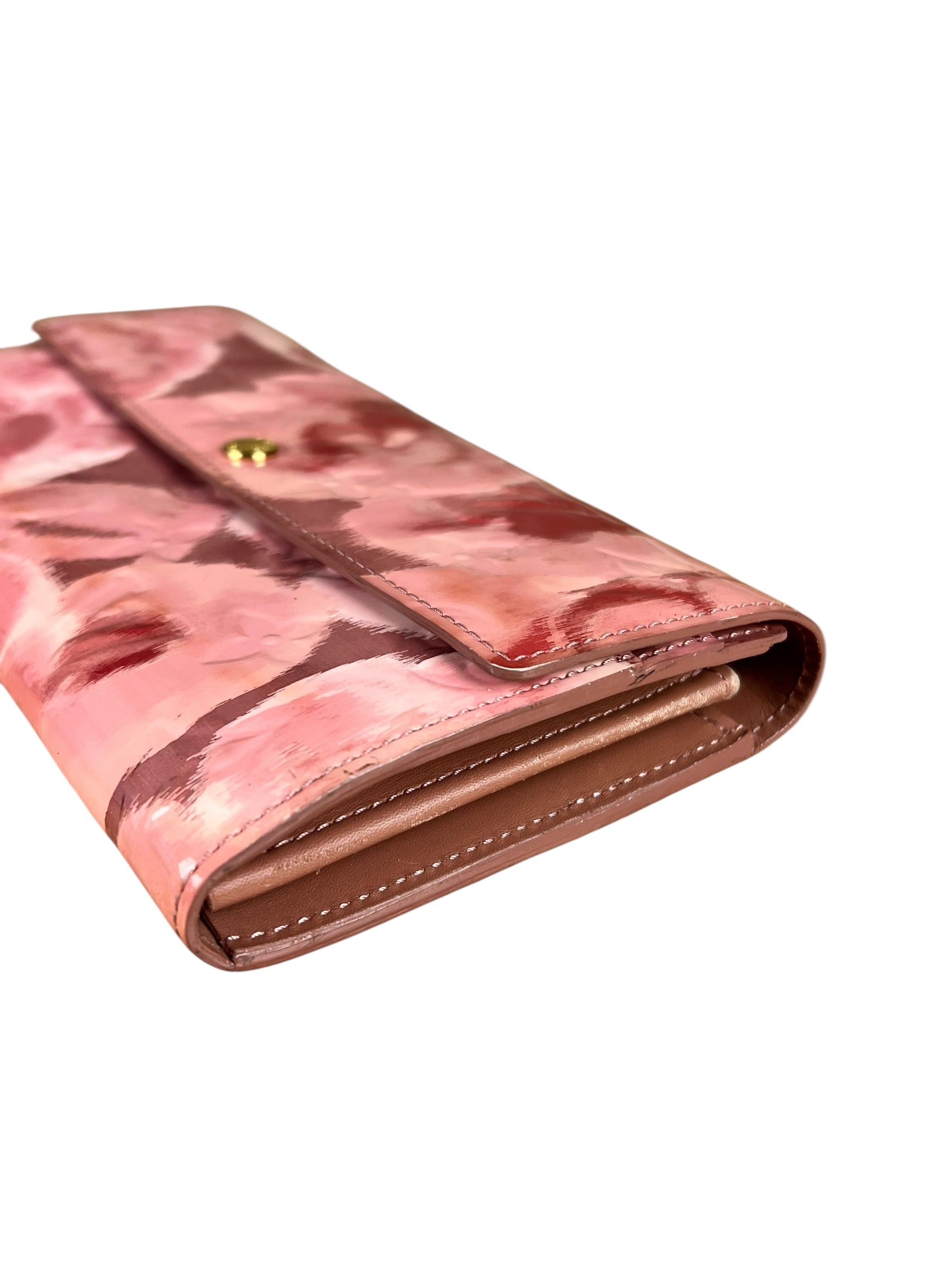 Louis Vuitton Monogram Vernis Floral Rose Long Wallet