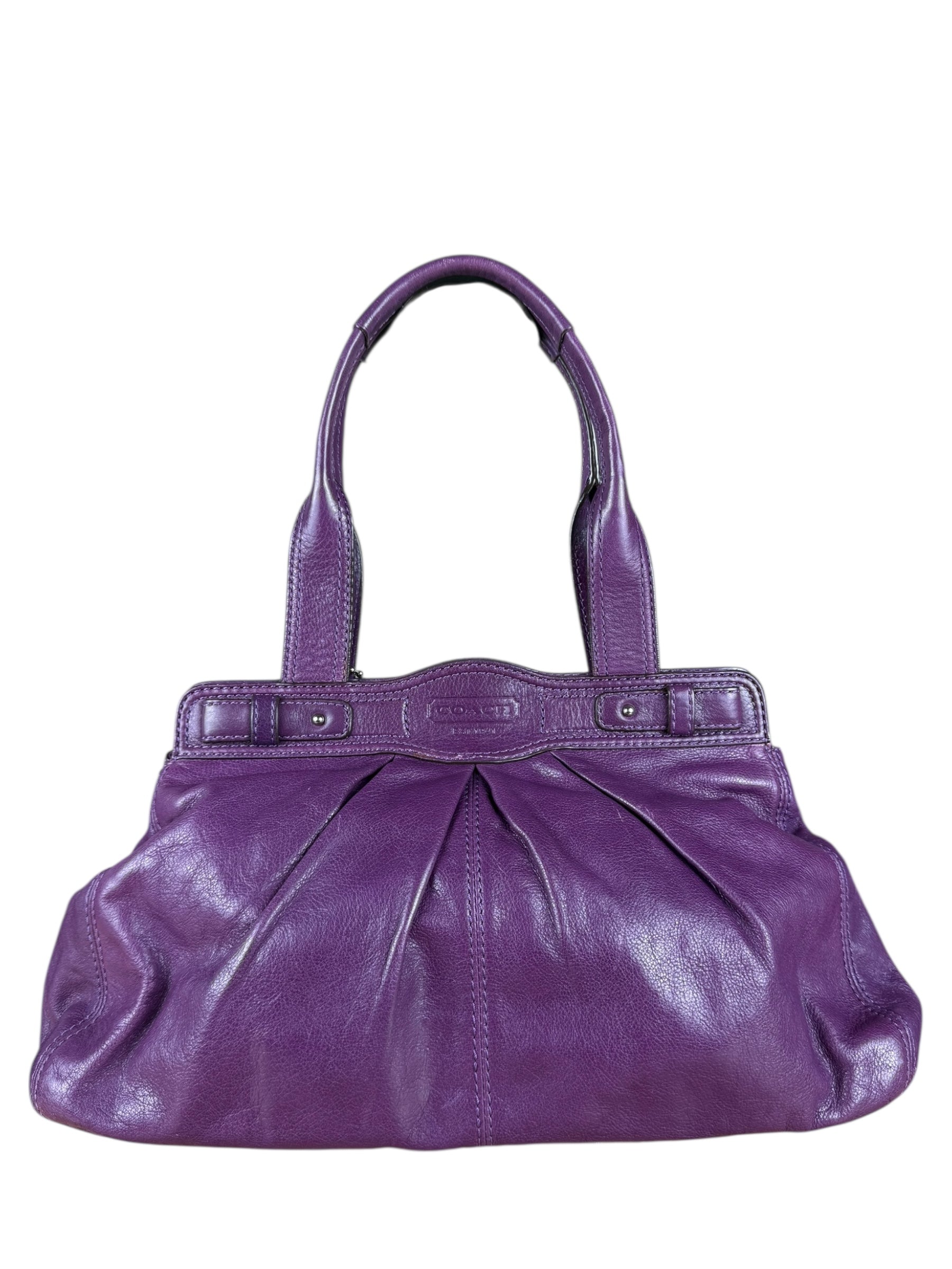 Coach Vintage Purple Leather Hobo Shoulder Bag