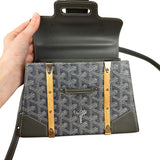 Goyard Mini Grey Goyardine Saigon Top Handle Bag