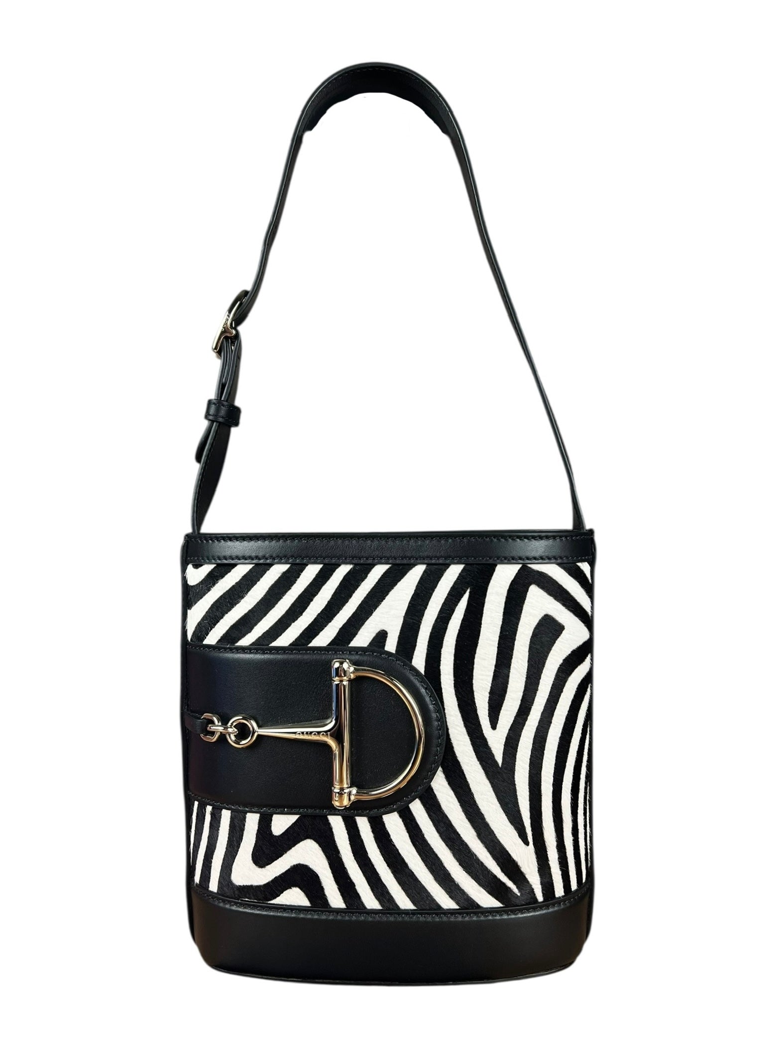 Gucci 73 Small Bucket Bag Zebra Print