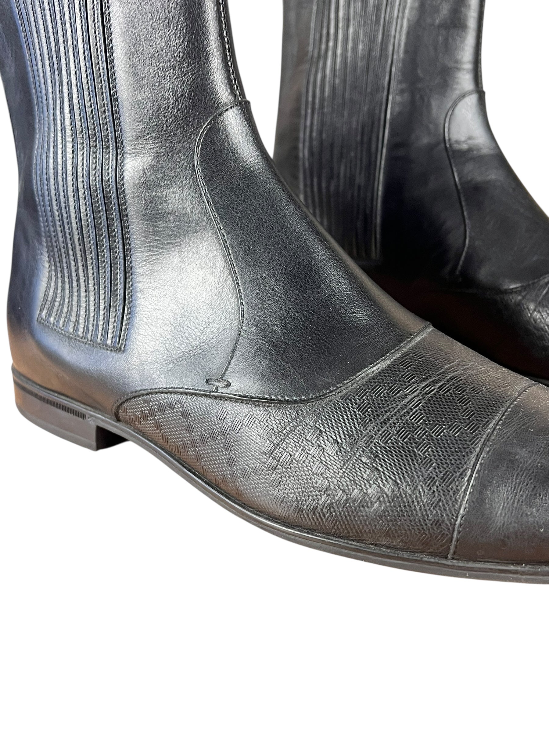 Gucci Black Imprime Pattern Leather Chelsea Boot