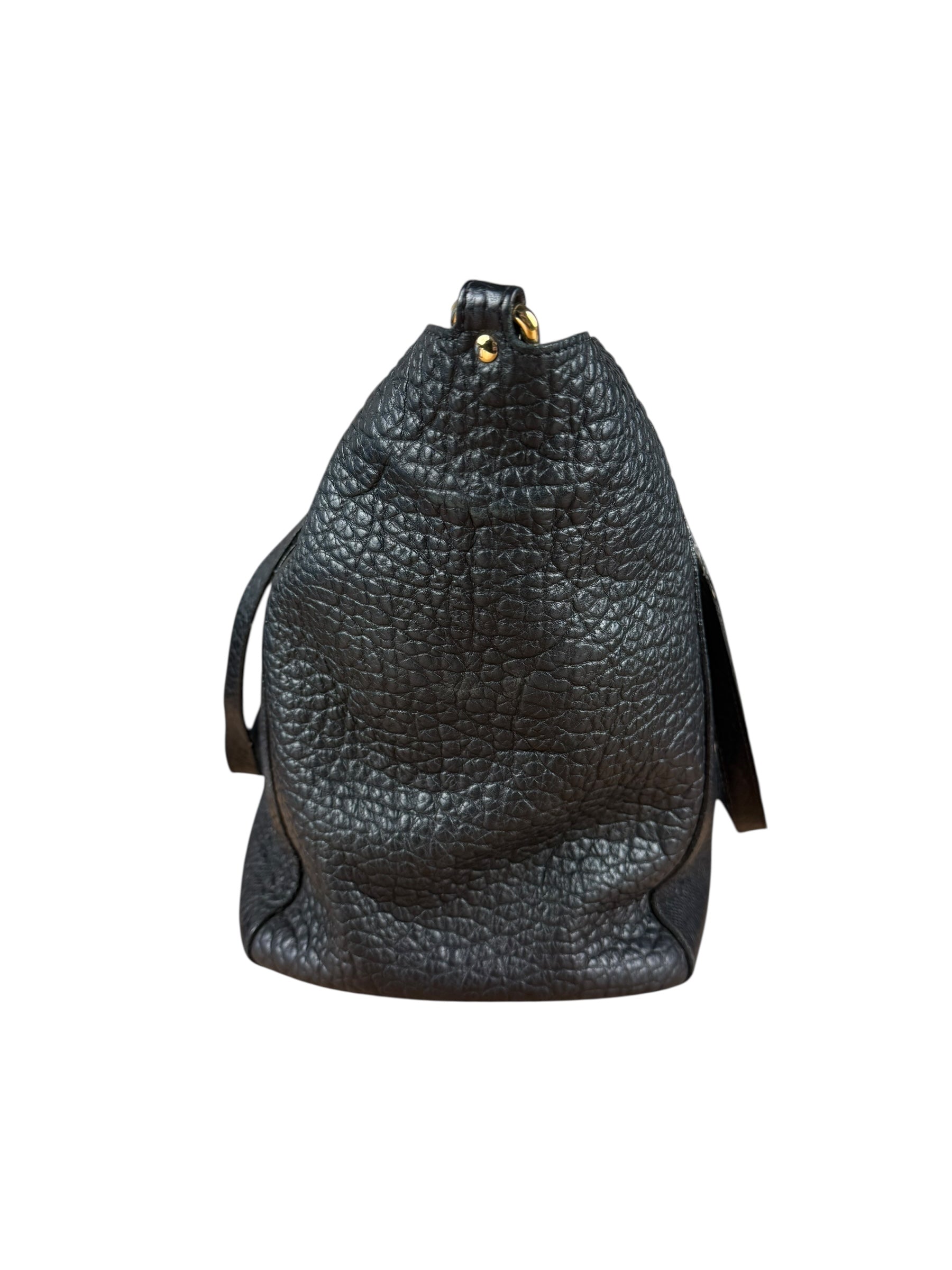 Burberry Black Pebbled Leather Shoulder Bag