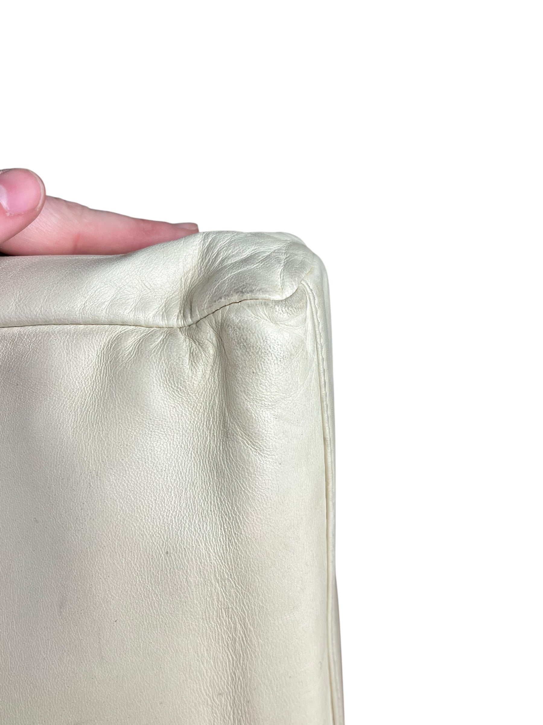 Prada Leather Tote Bag Beige/Ivory