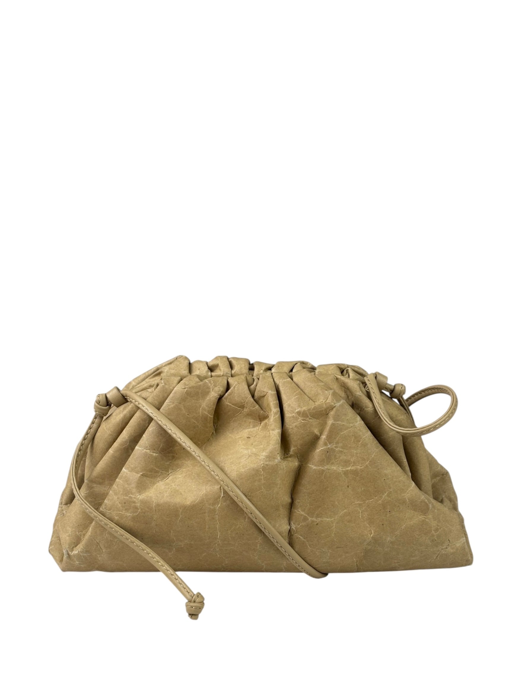 小物 BOTTEGA VENETA Bottega Veneta Beige Leather Kraft Paper Mini Pouch – 17th St