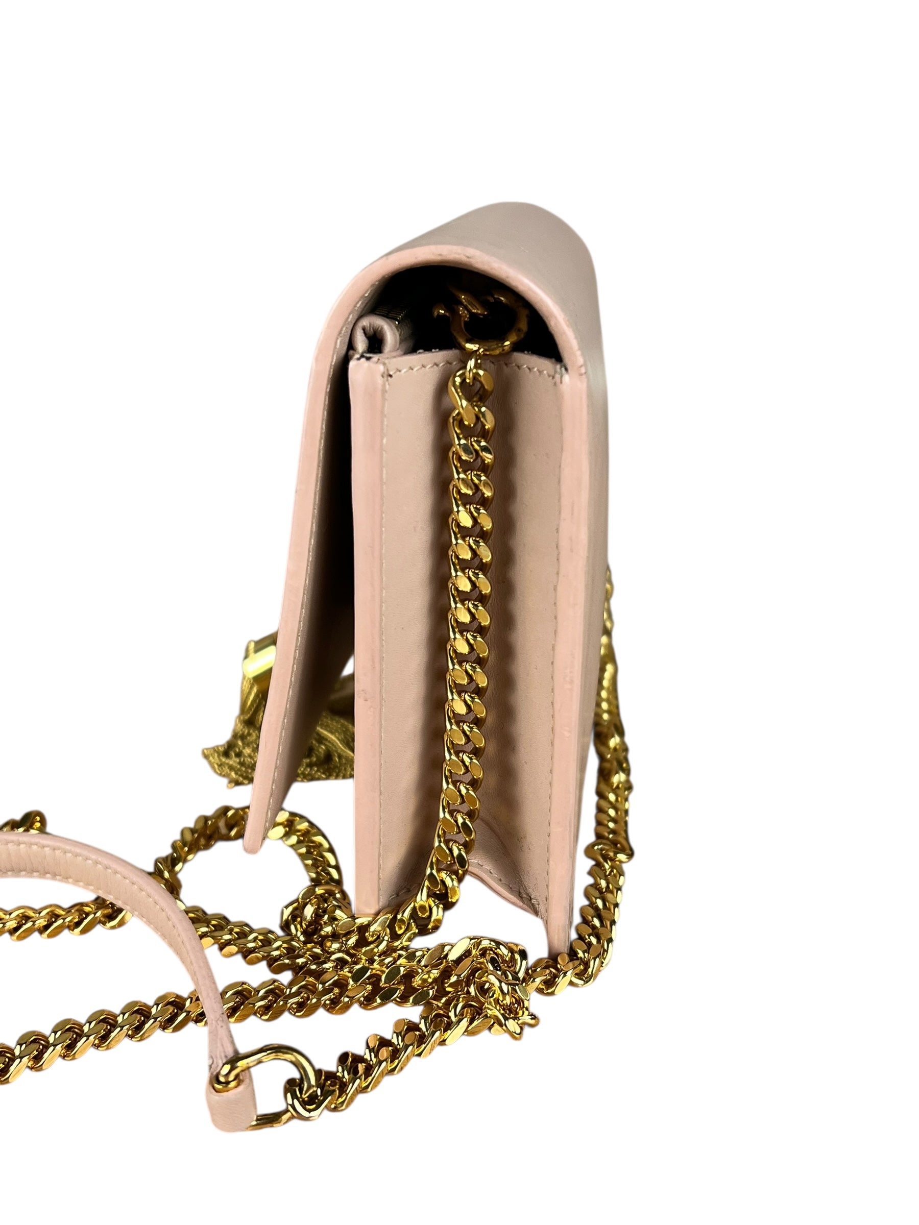 Saint Laurent Smooth Calfskin Monogram Kate Tassel Chain Pink