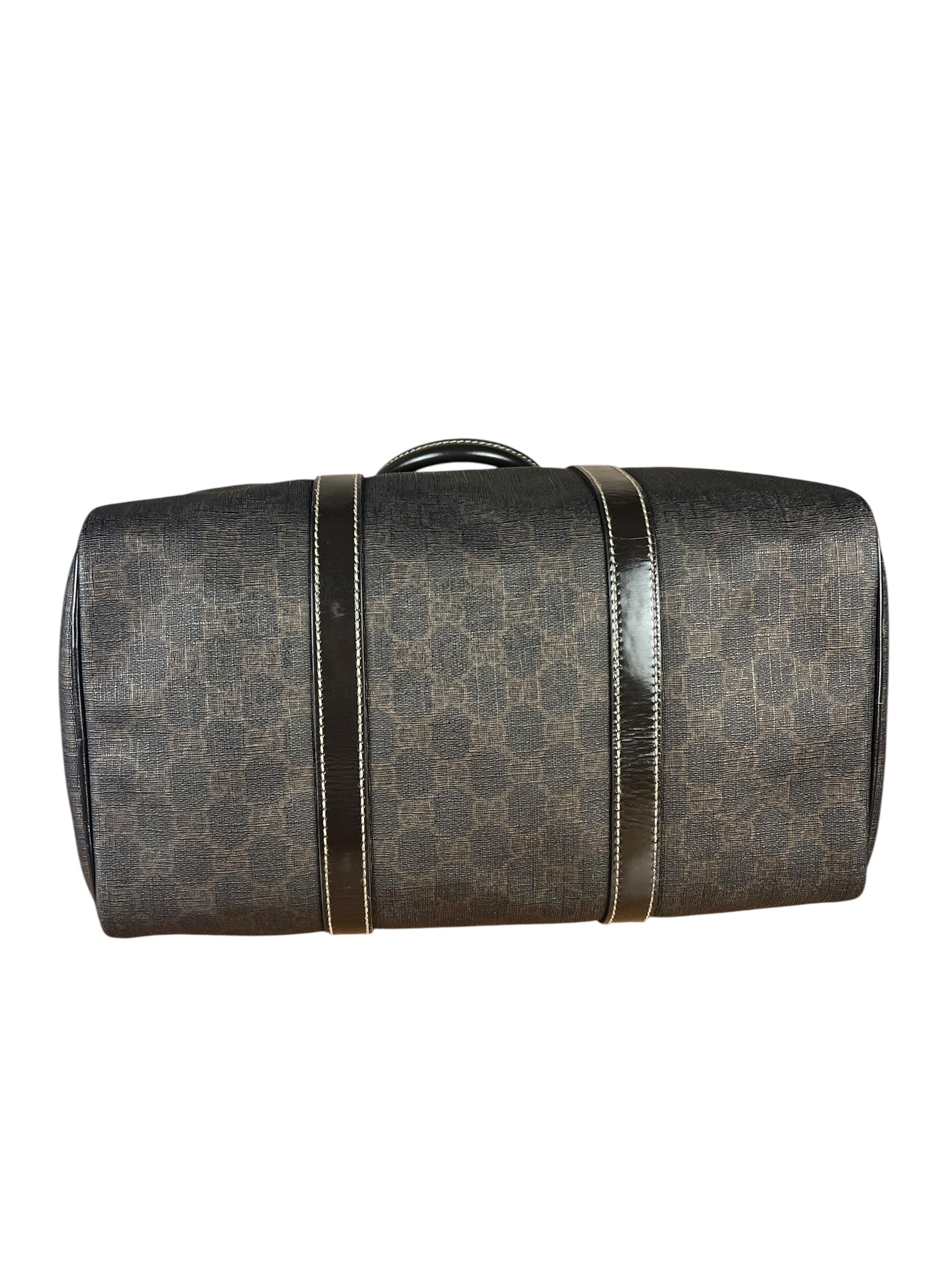 Gucci GG Supreme Coated Boston Bag Dark Brown