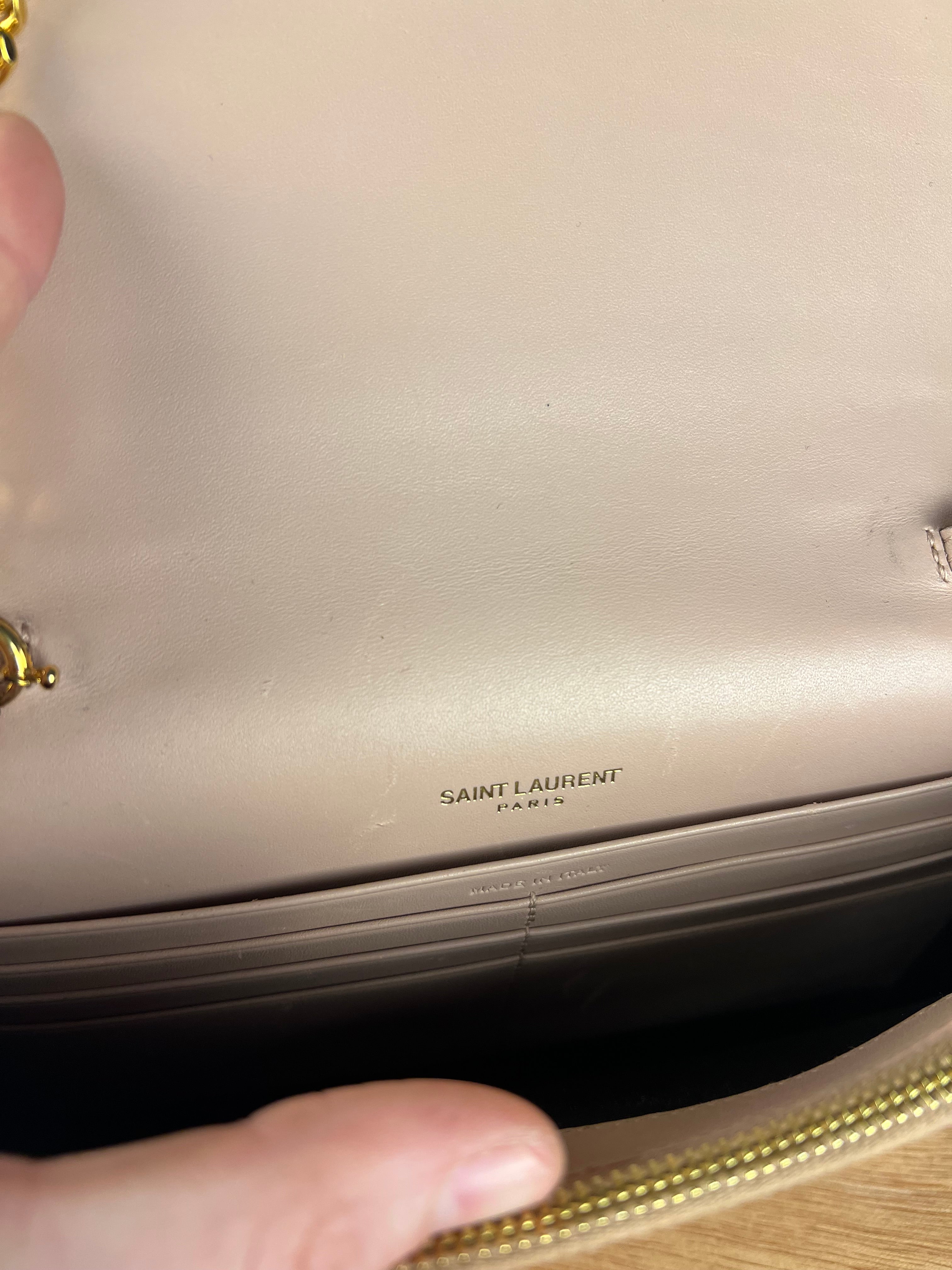 Saint Laurent Smooth Calfskin Monogram Kate Tassel Chain Pink