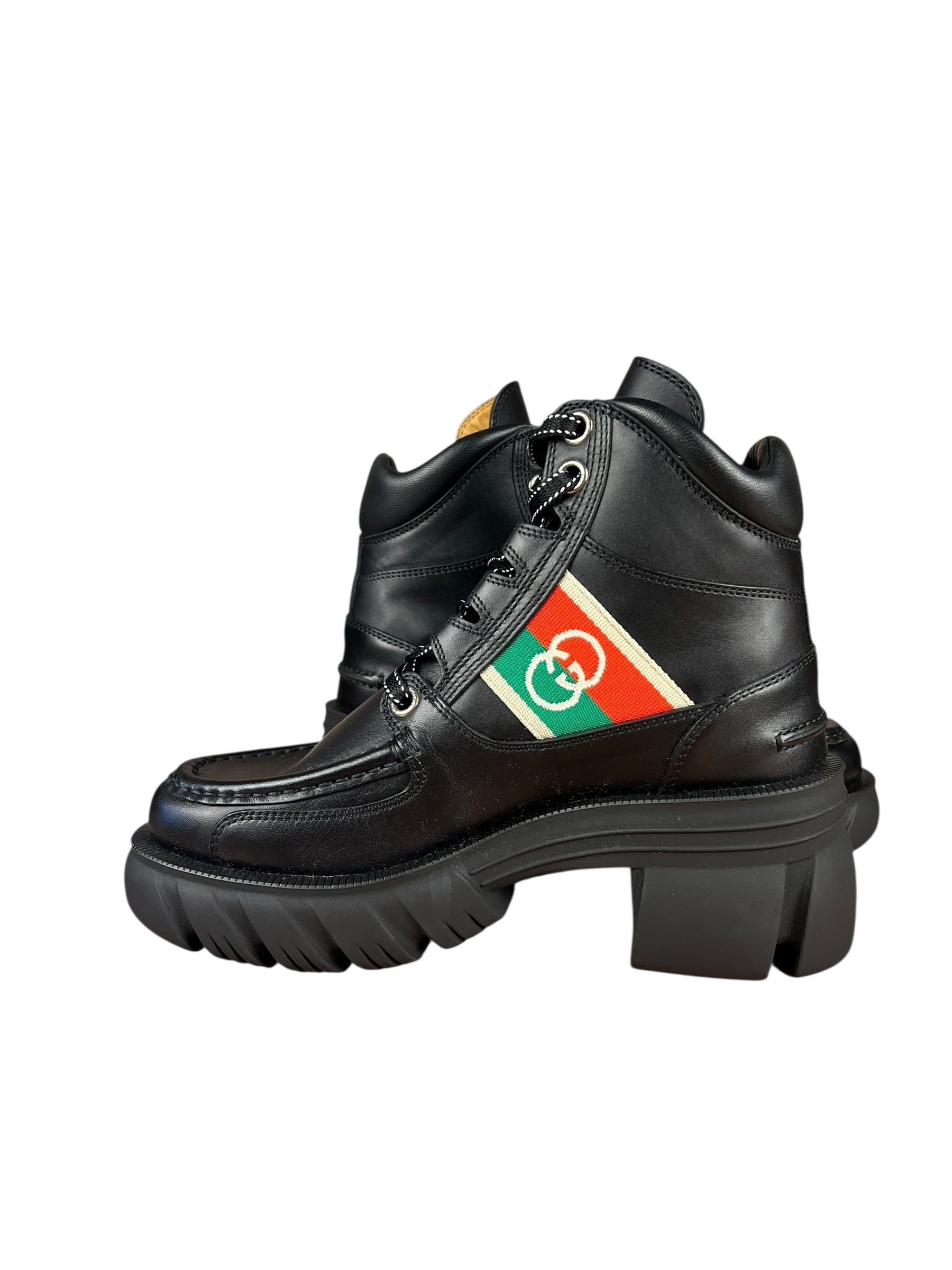 Gucci Romans Leather Interlocking G Ankle Boots