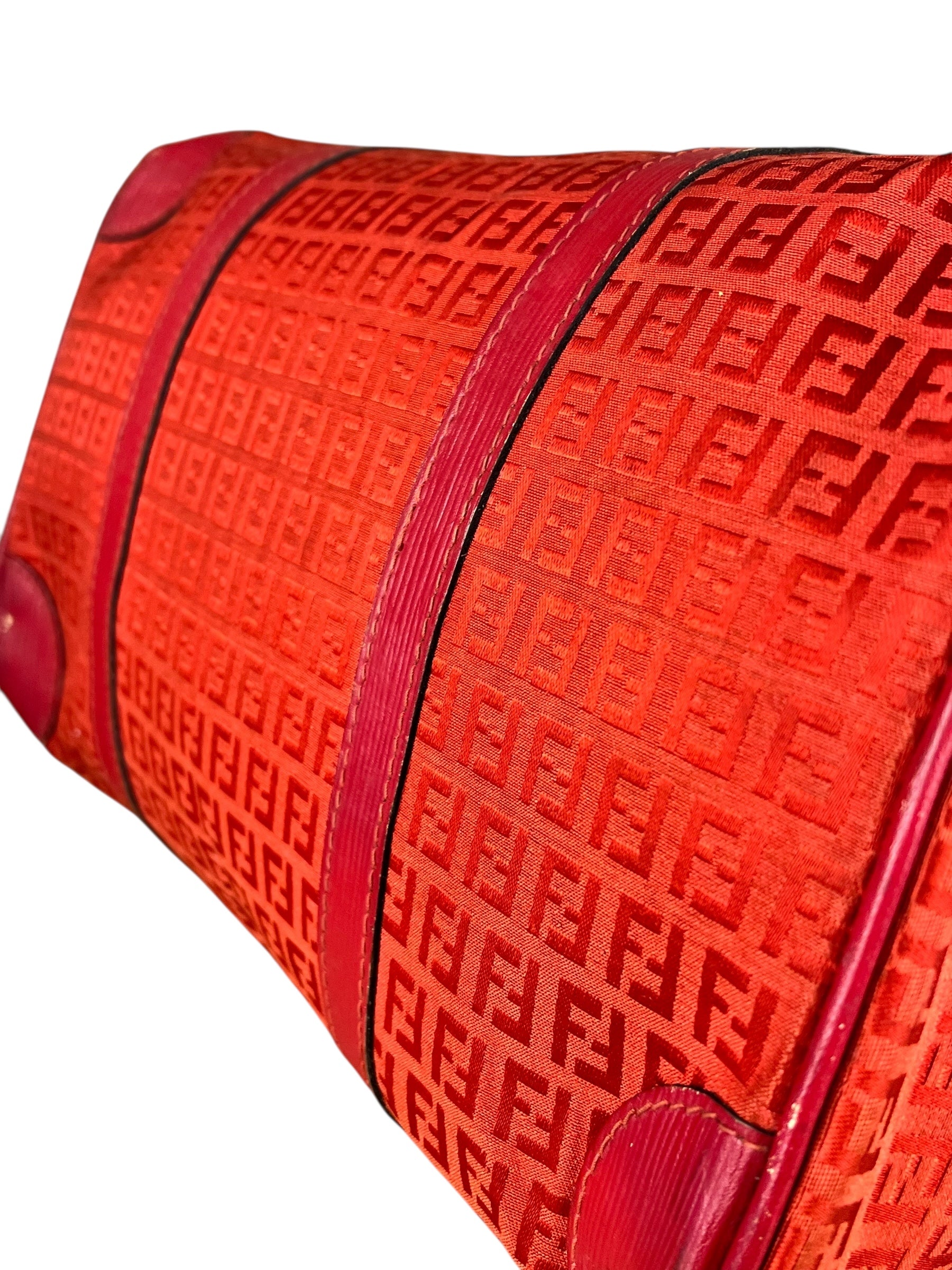 Fendi FF Vintage Boston Bag Red