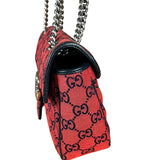 Gucci GG Red Marmont Flap Chain Shoulder Bag