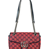 Gucci GG Red Marmont Flap Chain Shoulder Bag