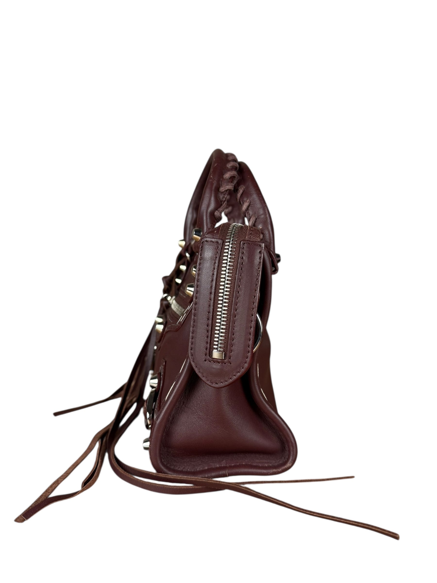 Balenciaga Burgundy Mini City Bag