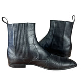 Gucci Black Imprime Pattern Leather Chelsea Boot