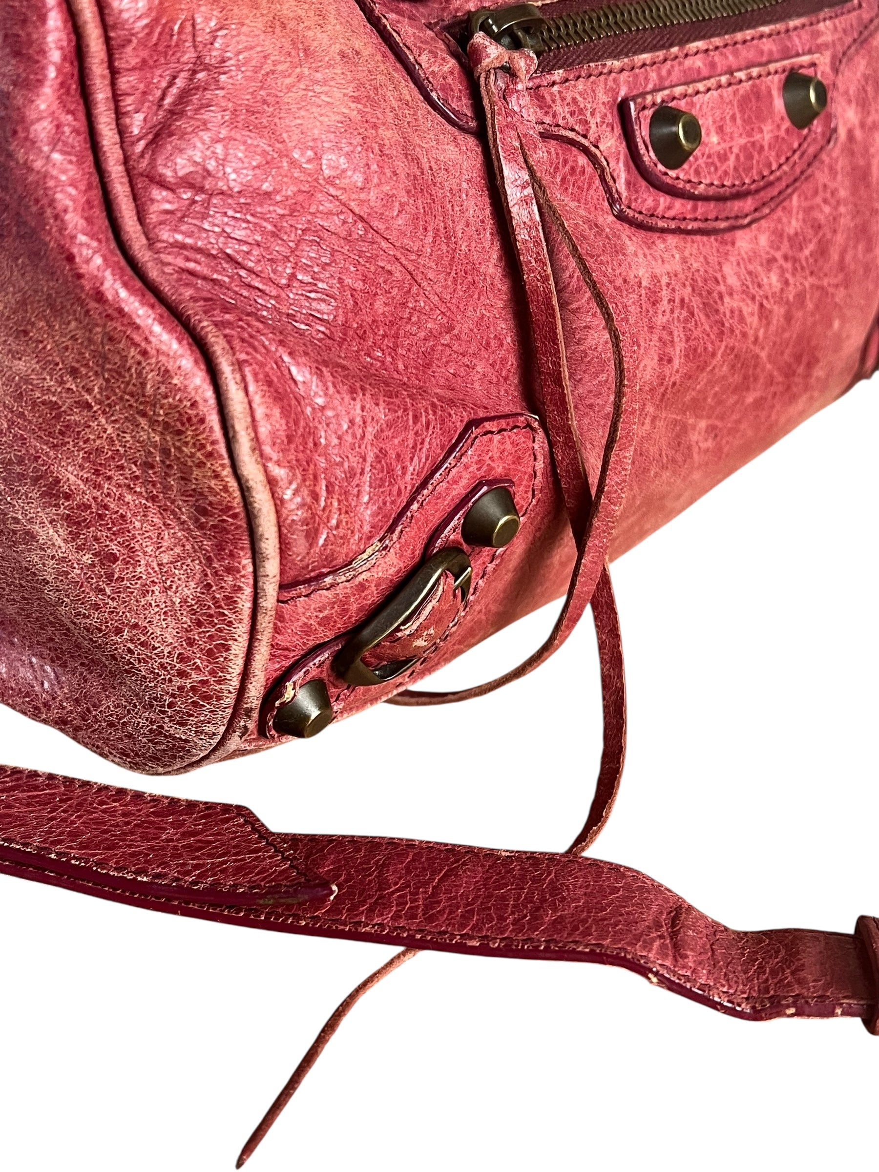 Balenciaga Mini Classic Leather City Bag Red