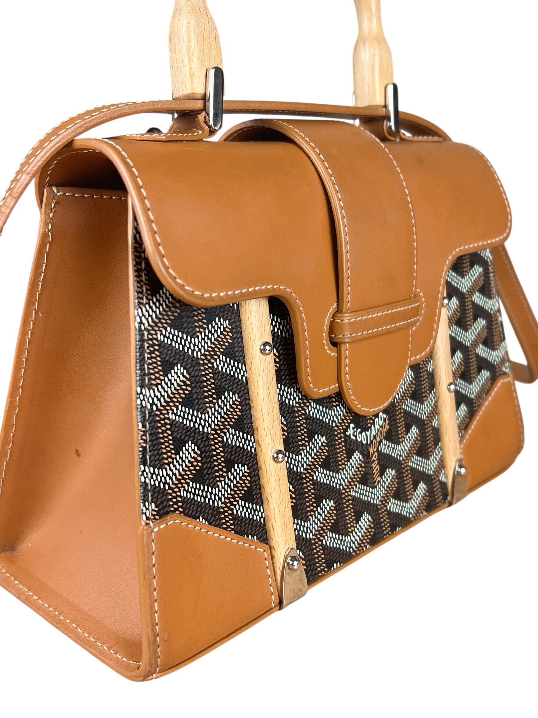 Goyard Mini Goyardine Saigon Top Handle Bag