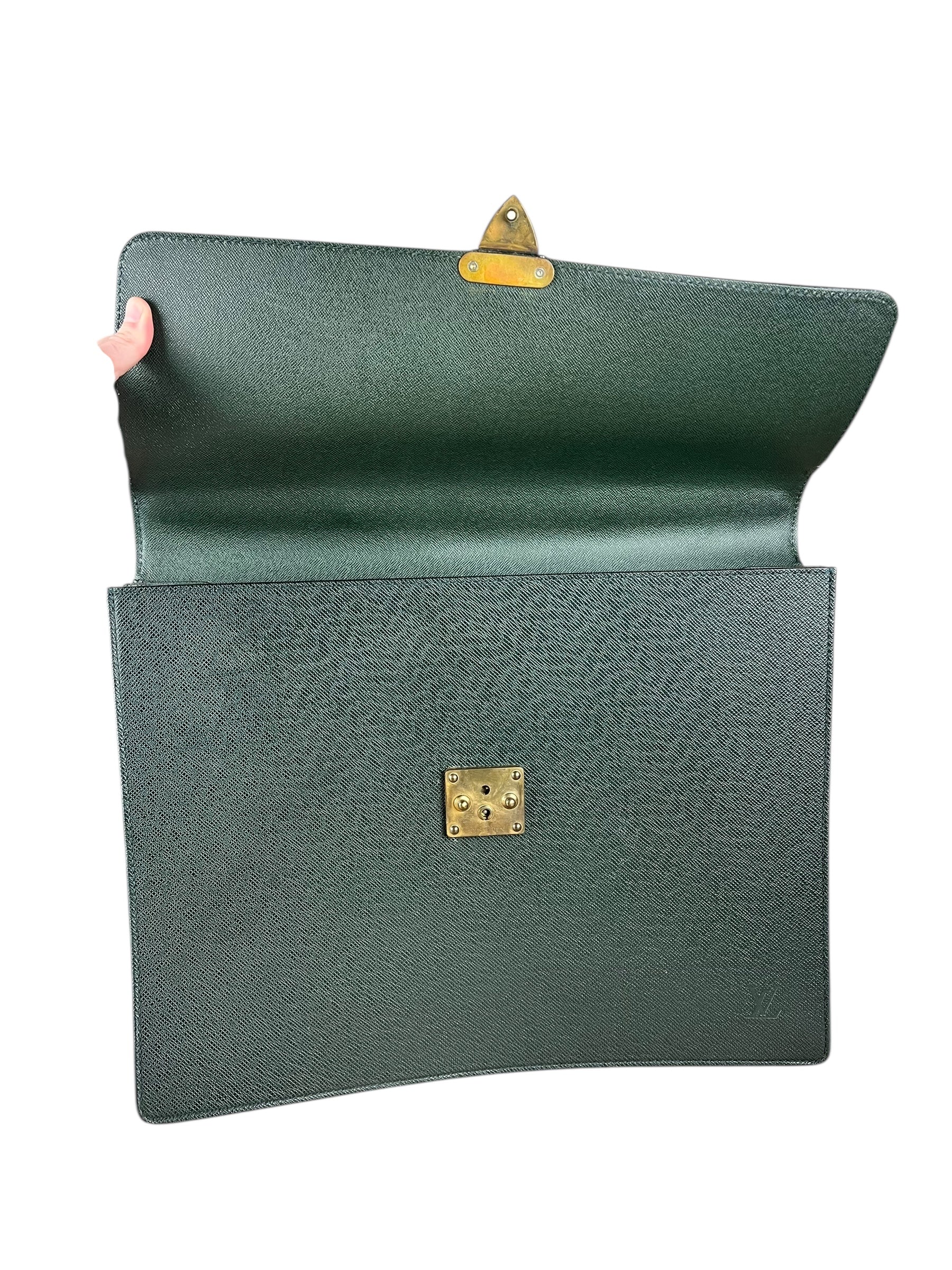 Louis Vuitton Epi Green Top Handle Briefcase