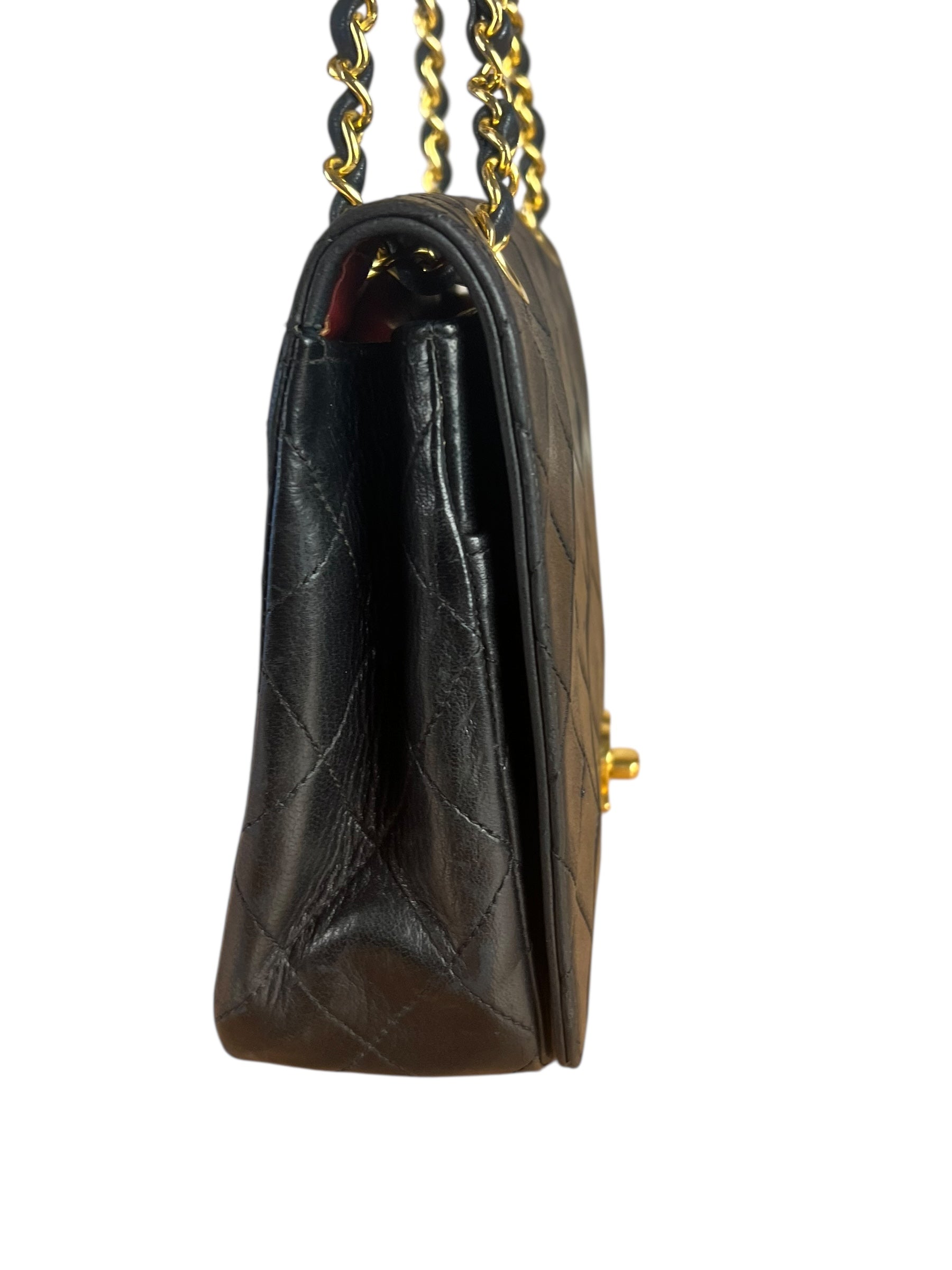 Chanel CC Vintage Black Quilted Chain Flap Bag
