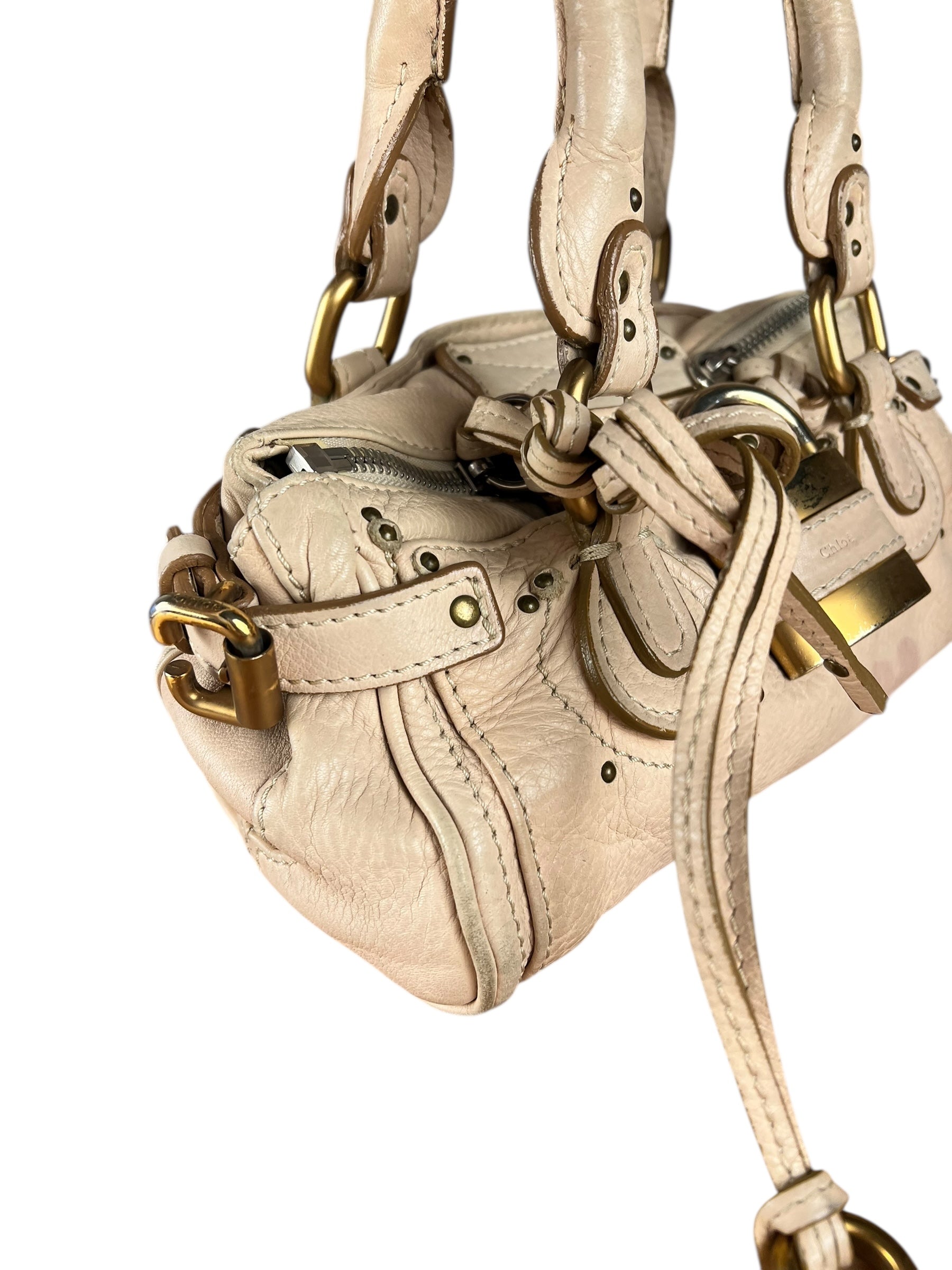 Chloe Vintage Mini Chloe Paddington Bag Beige
