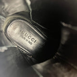 Gucci Black Imprime Pattern Leather Chelsea Boot