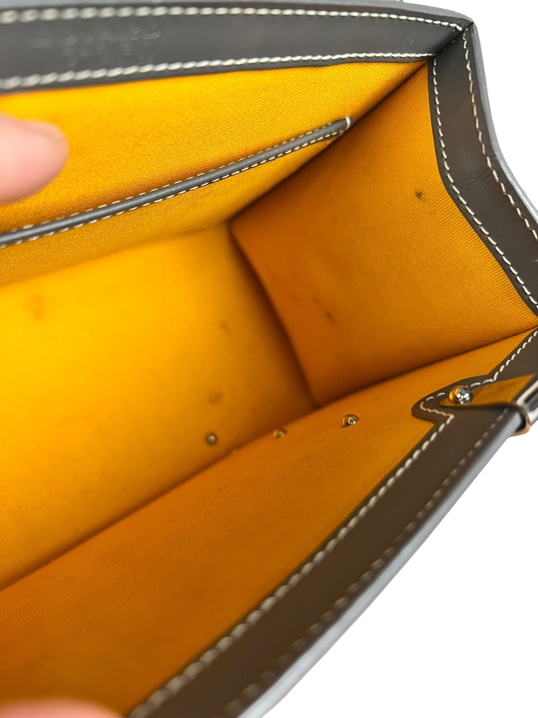 Goyard Mini Grey Goyardine Saigon Top Handle Bag
