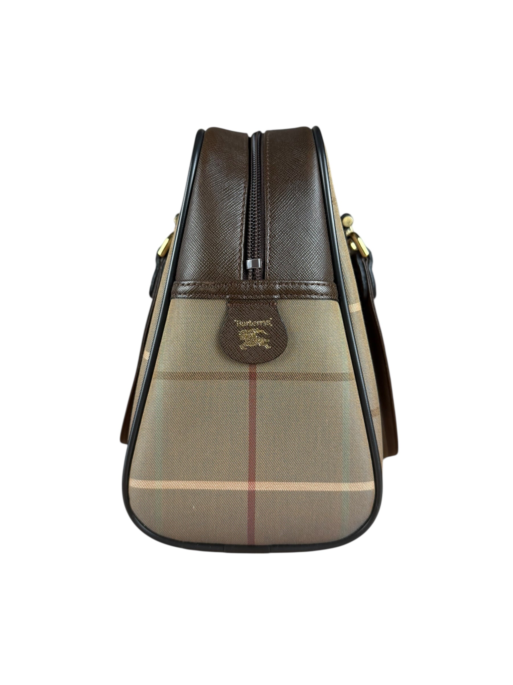 Burberry Brown Vintage Check Boston Handbag