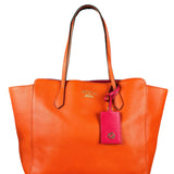 Gucci Orange Pebble Leather Swing Medium Tote