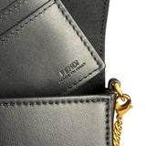 Fendi Fendigraphy Black Leather Wallet on Chain