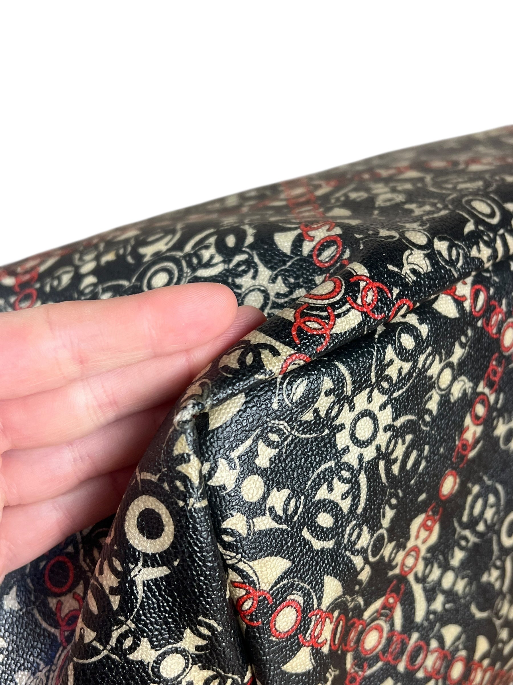 Chanel Optic Coco Chainlink Print Shoulder Tote