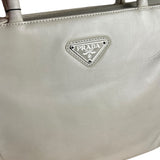 Prada Leather Tote Bag Beige/Ivory