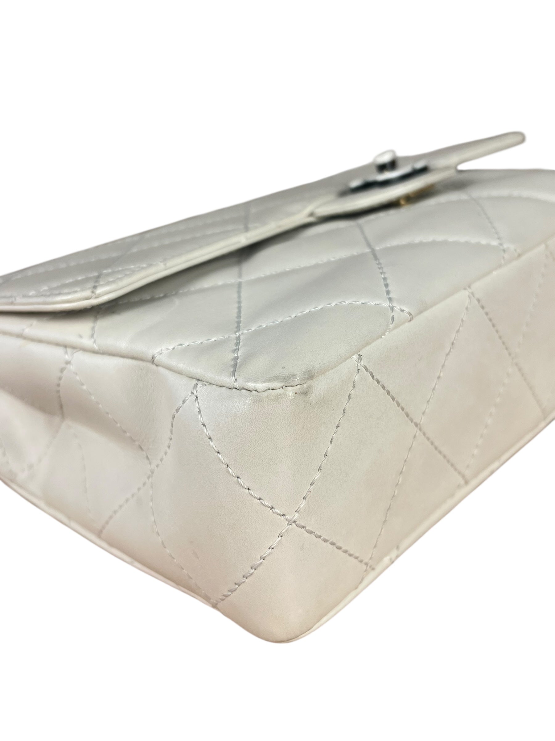 Chanel Classique White Quilted Leather Flap Bag 2001