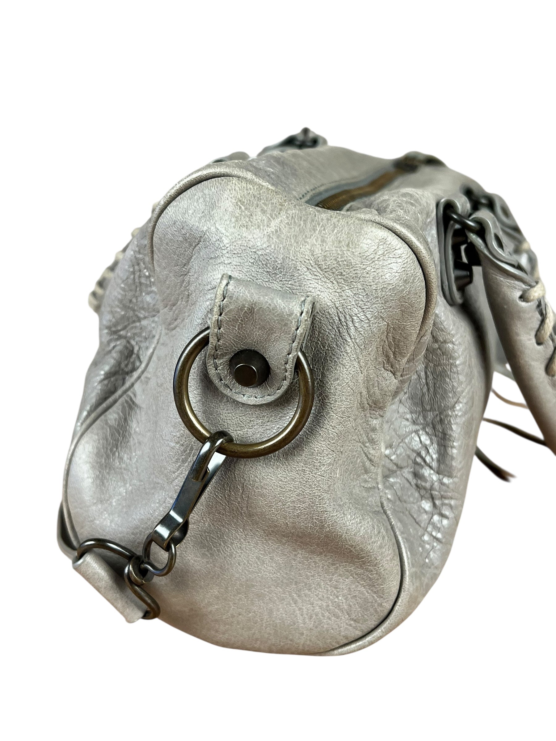 Balenciaga Mini Classic Leather City Bag Grey