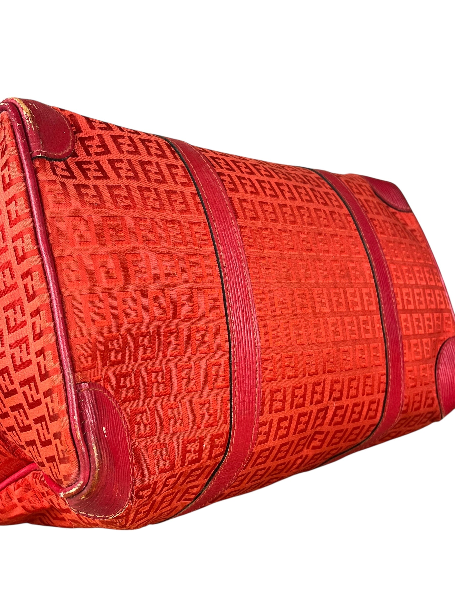 Fendi FF Vintage Boston Bag Red