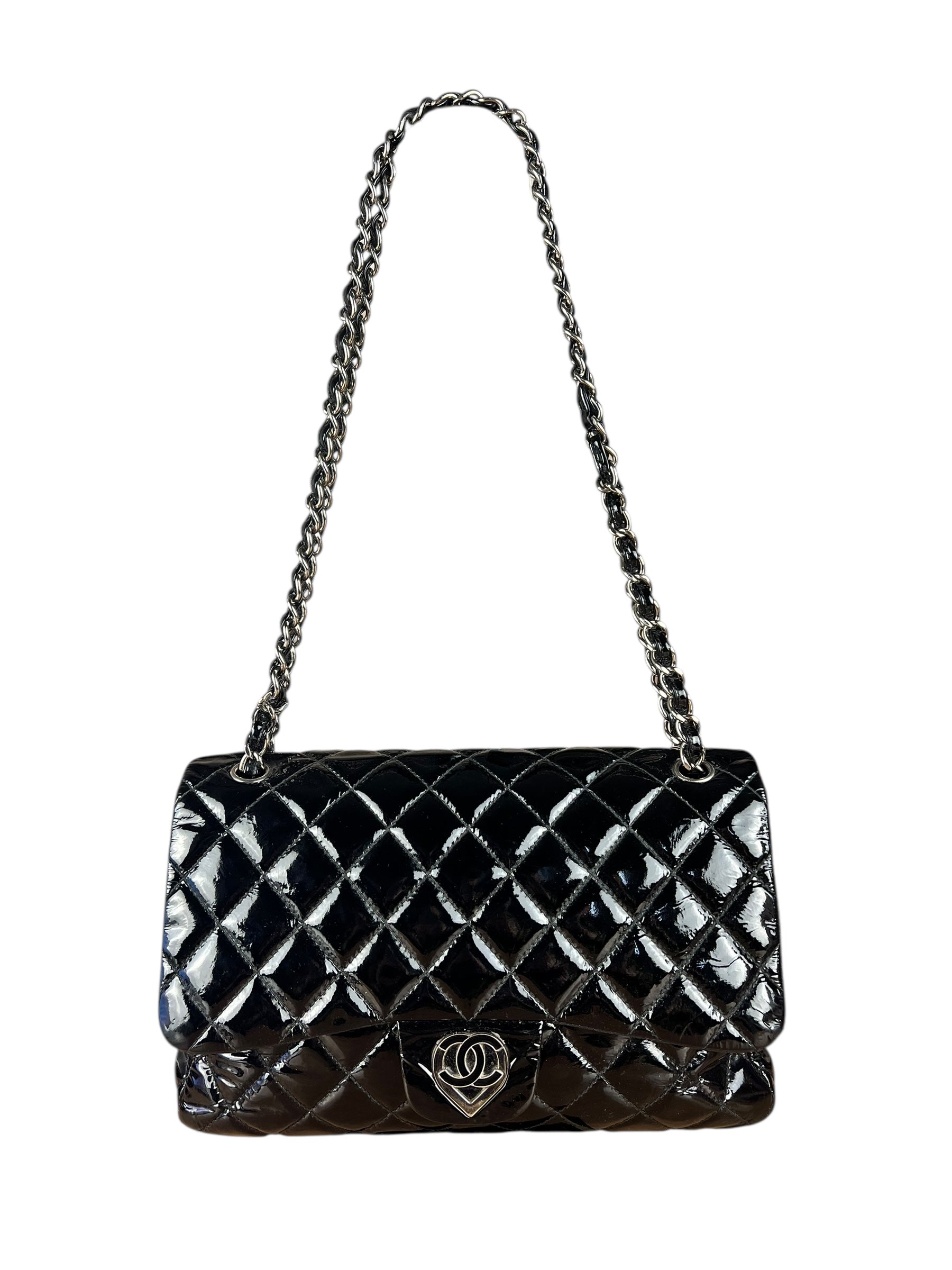 Chanel Black Patent Leather Classic Flap Bag ('08-'09)