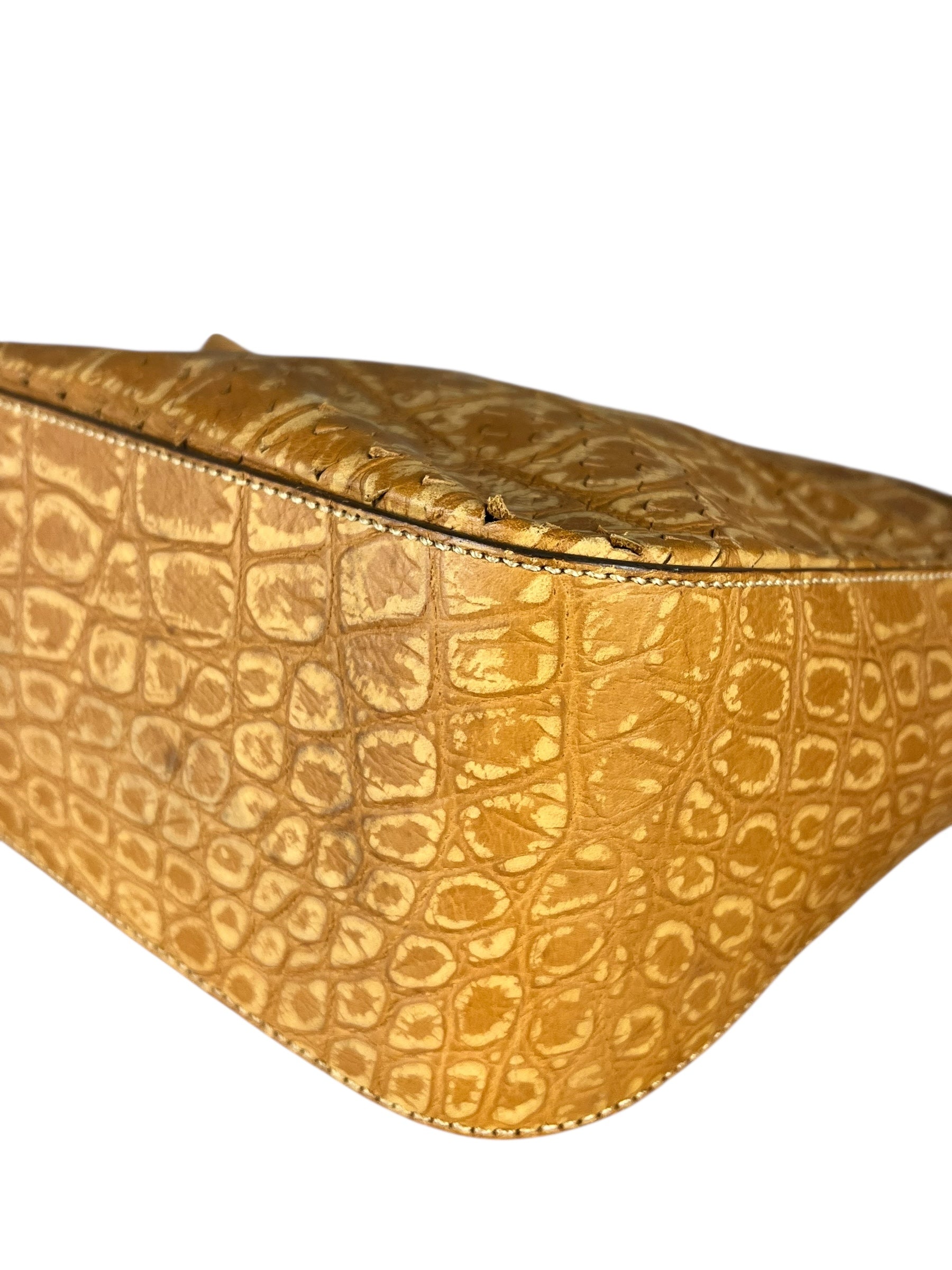 Fendi Vintage Crocodile-Embossed Leather Crossbody Bag