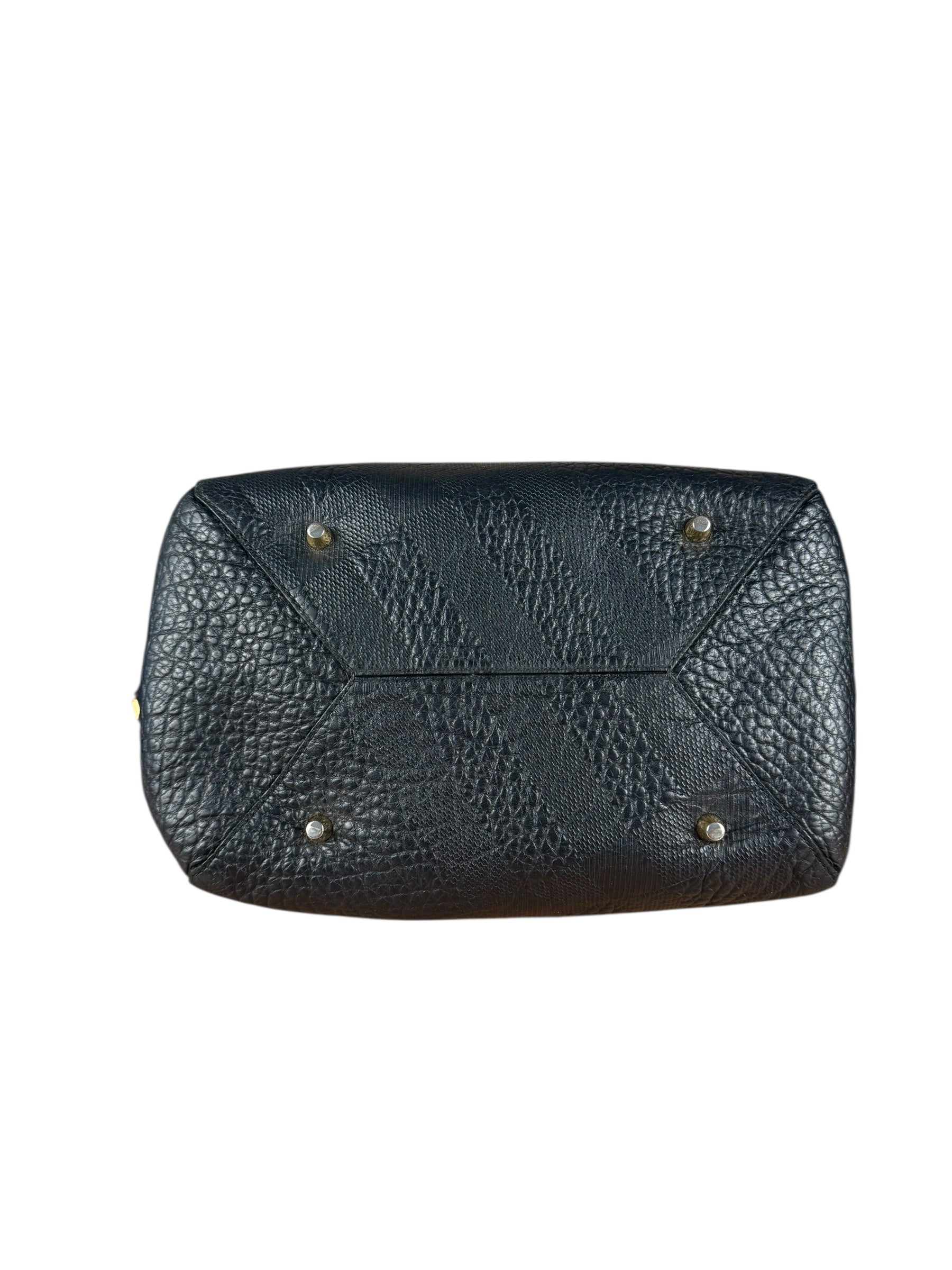 Burberry Black Pebbled Leather Shoulder Bag