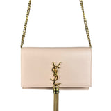 Saint Laurent Smooth Calfskin Monogram Kate Tassel Chain Pink