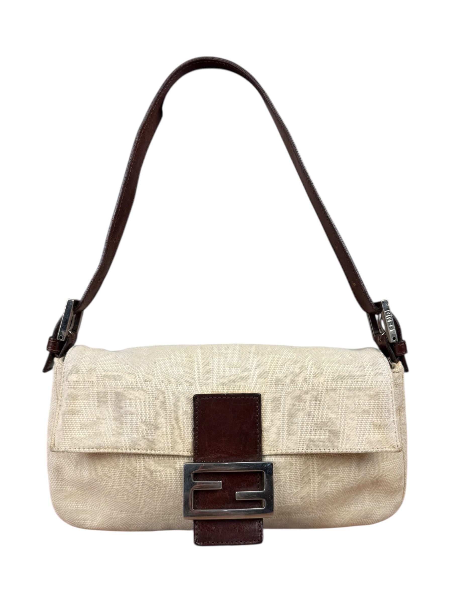 Fendi FF Canvas Baguette