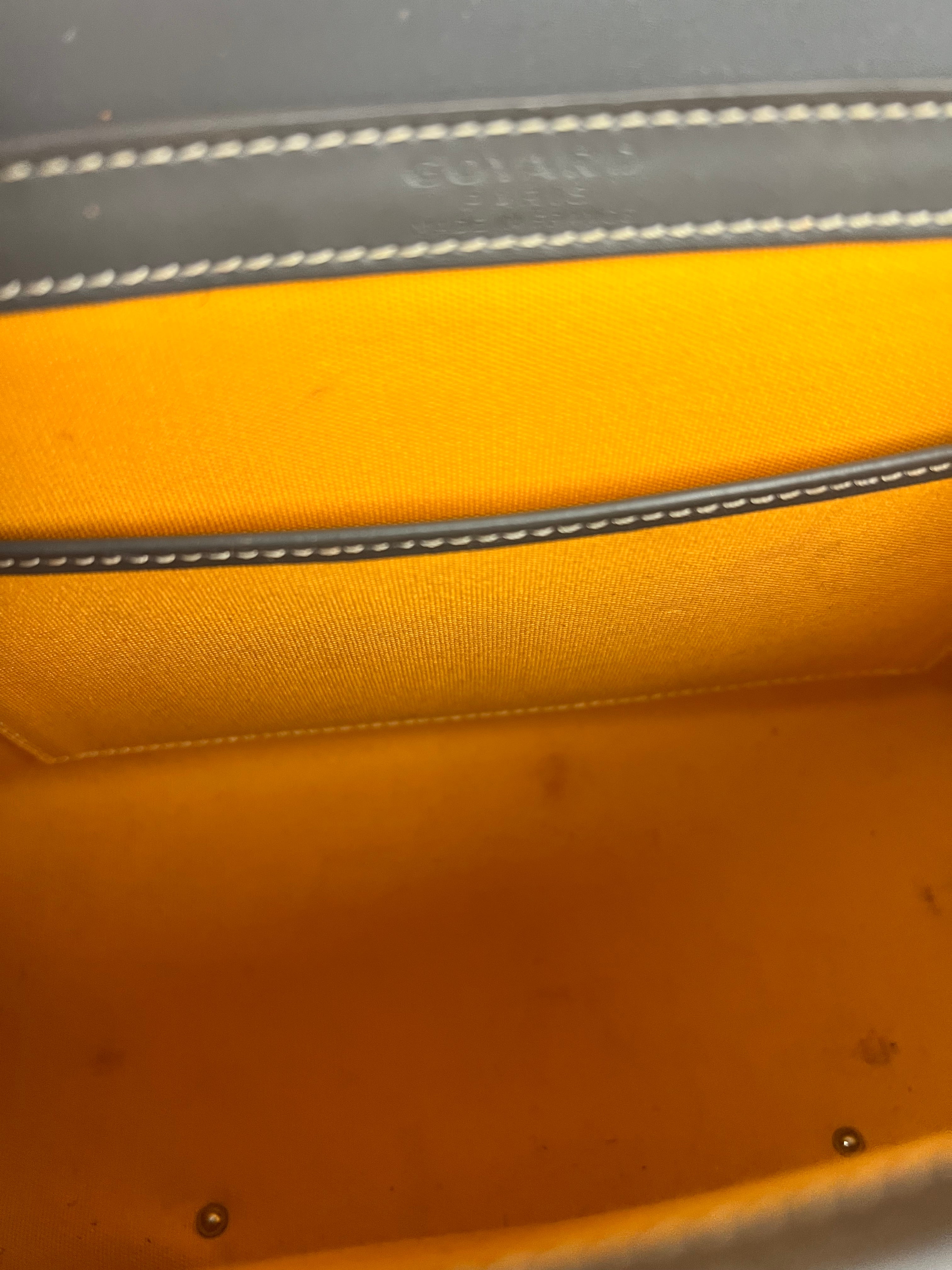 Goyard Mini Grey Goyardine Saigon Top Handle Bag