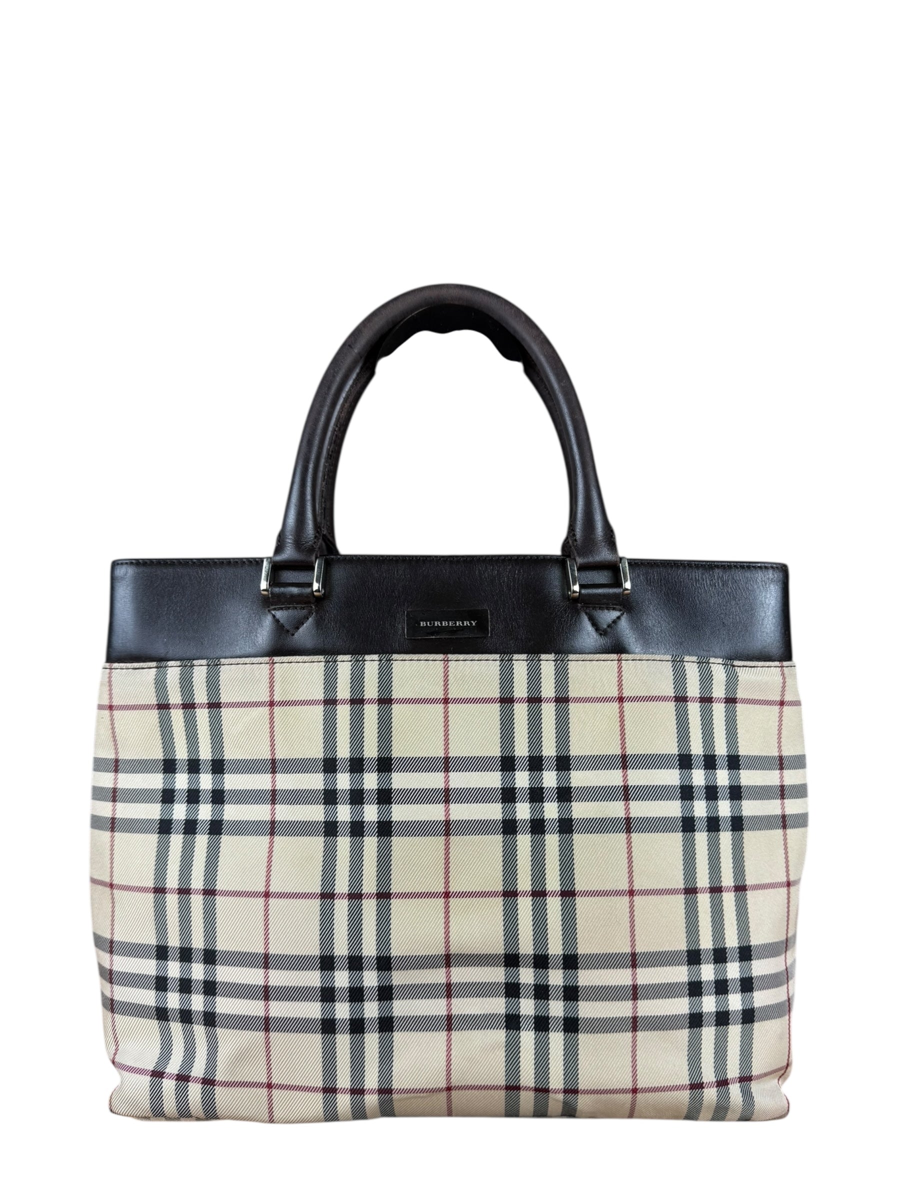 Burberry Nova Check Canvas Tote Bag