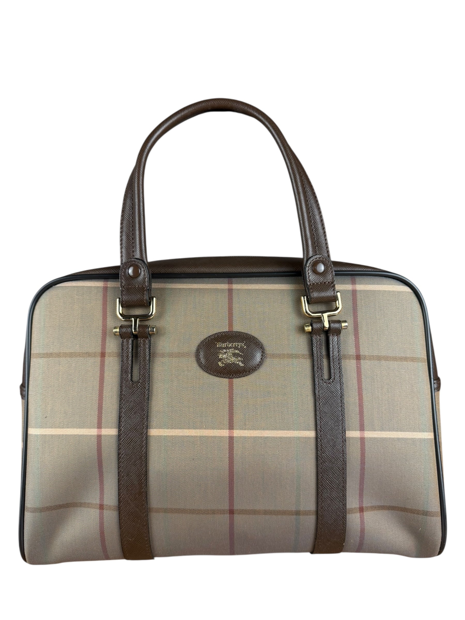 Burberry Brown Vintage Check Boston Handbag