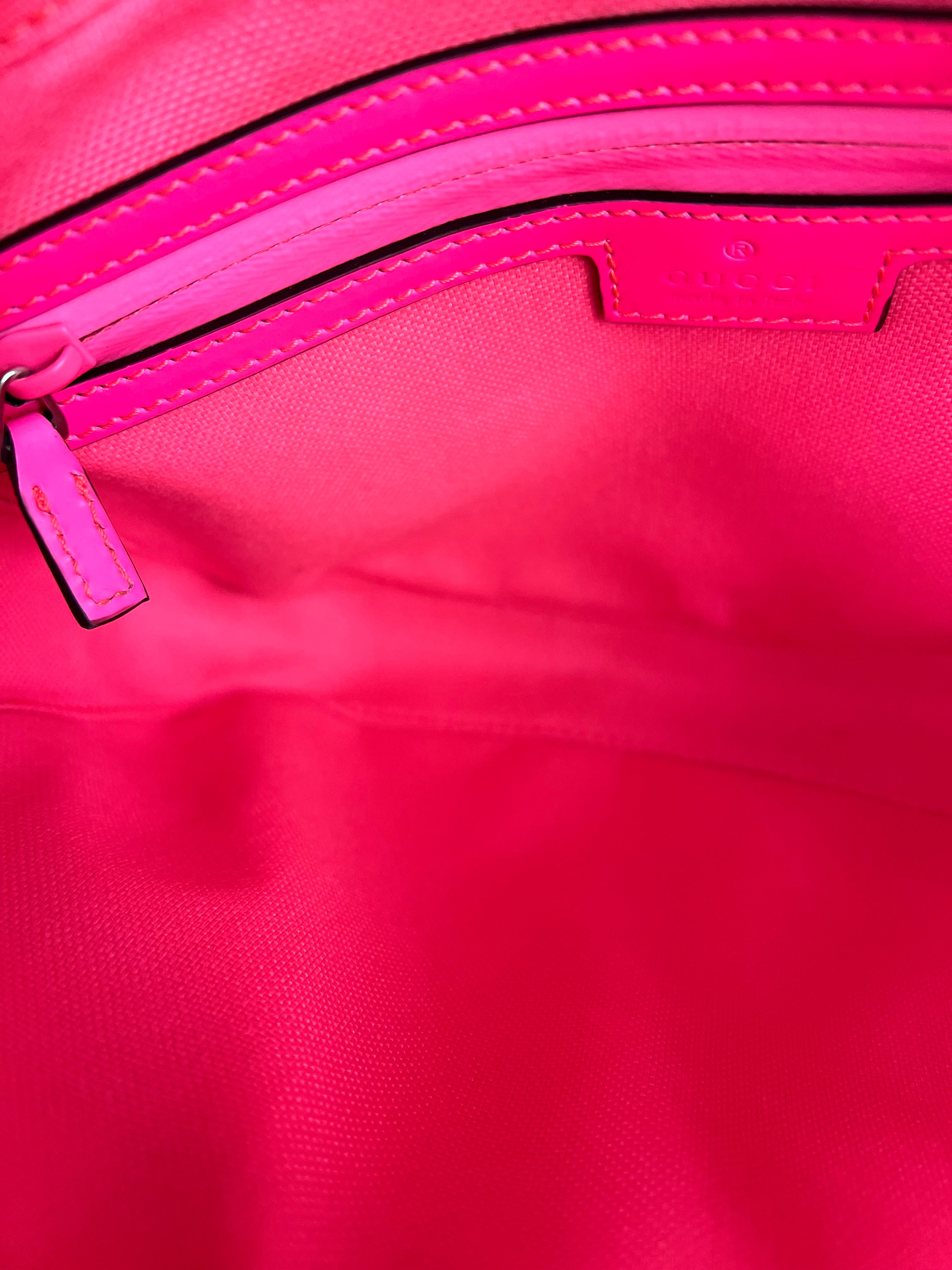 Gucci Hot Pink GG Rubber Effect Crossbody Bag