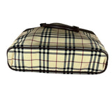 Burberry Leather Trim Nova Check Tote Bag