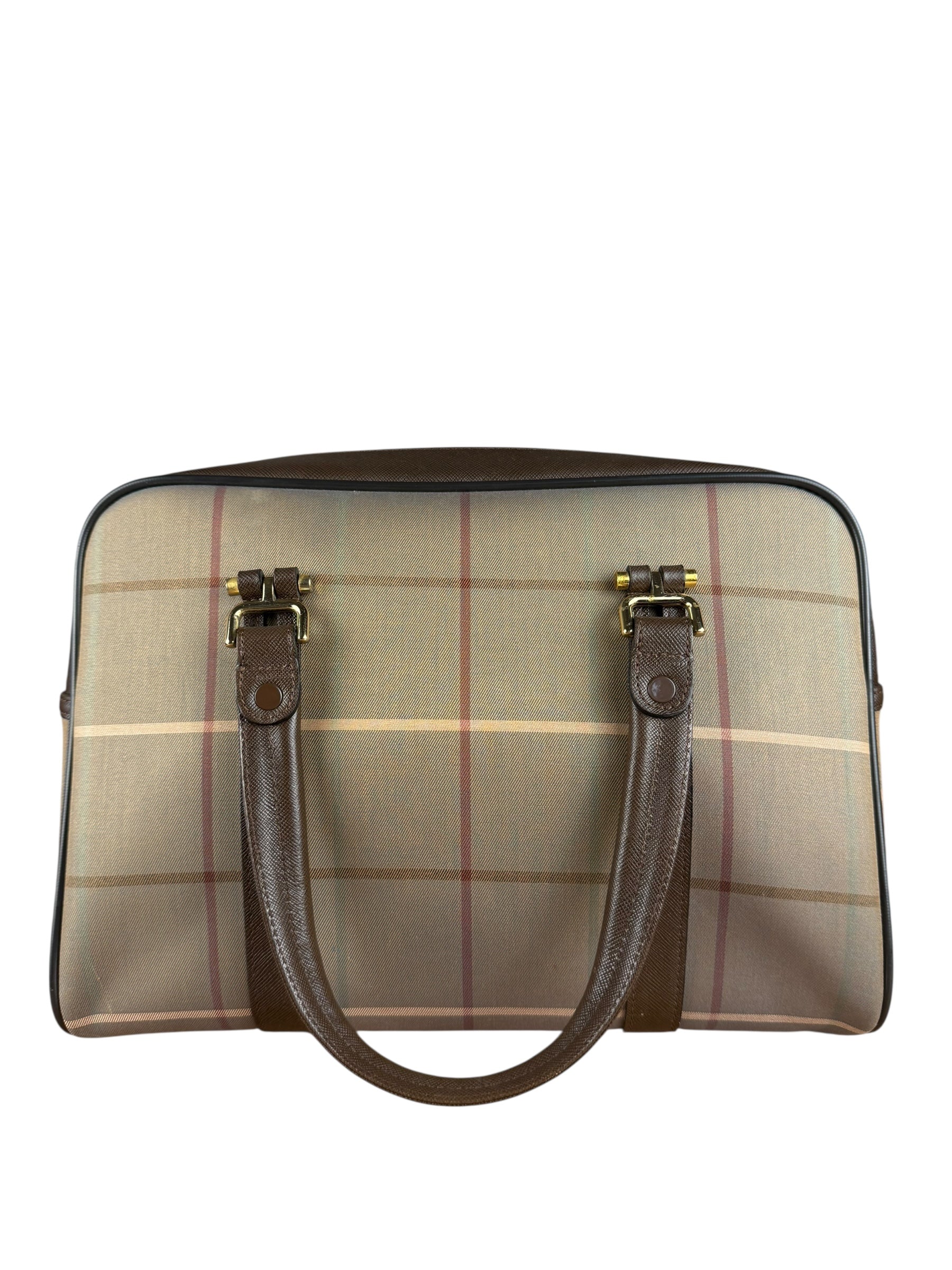 Burberry Brown Vintage Check Boston Handbag
