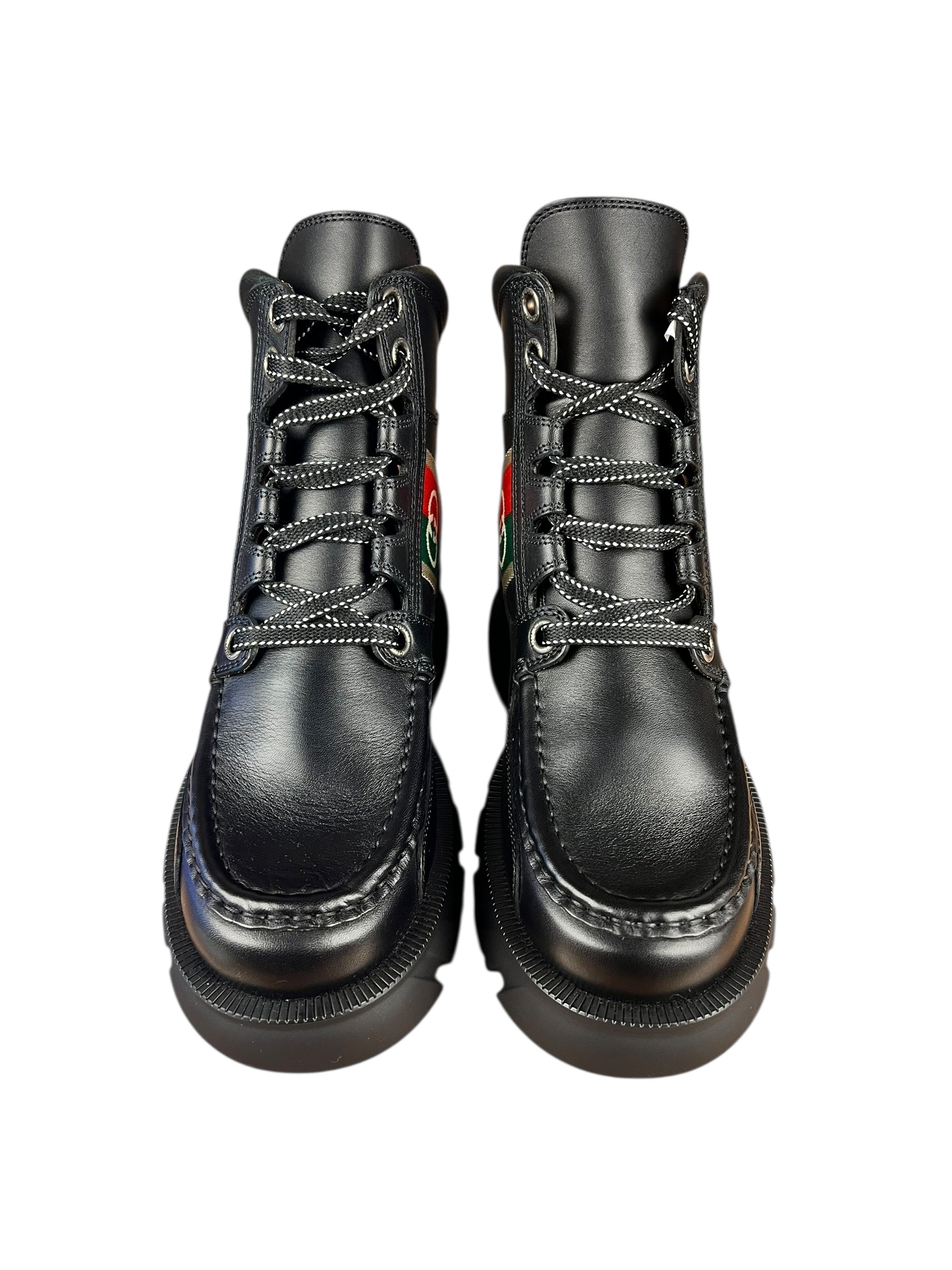 Gucci Romans Leather Interlocking G Ankle Boots